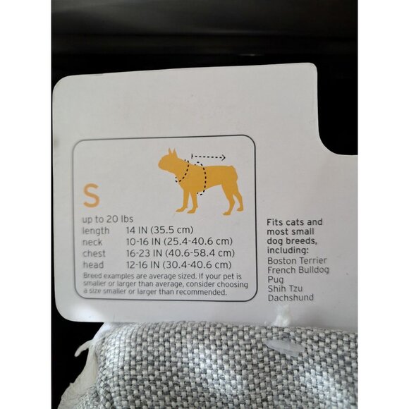 Boots & Barkley Size Small Gray Hooded Dog Cat Vest - Picture 4 of 5